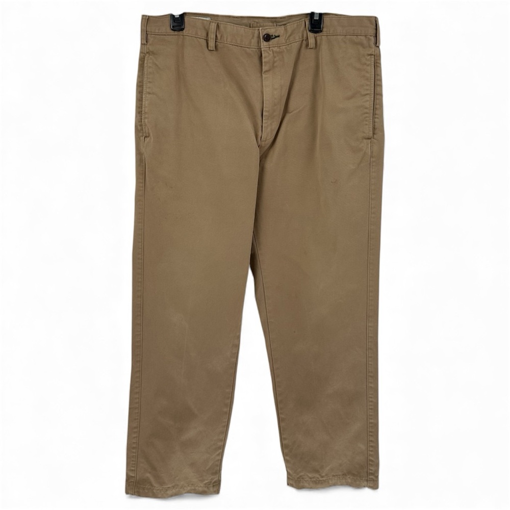 Orvis Pants Mens Sz 38 Tan Pockets Straight Leg Canvas Cotton Heavy Durable 30L